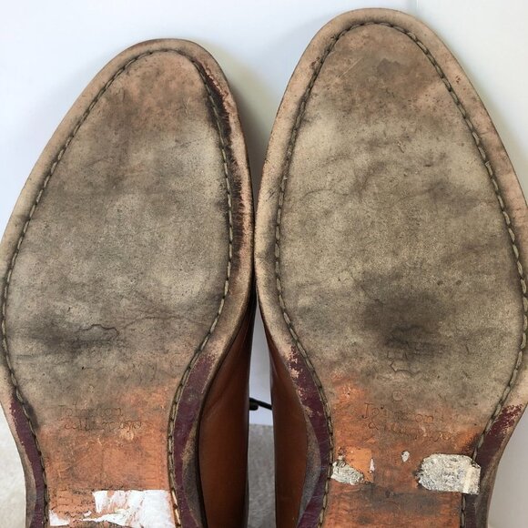 Johnston & Murphy Leather Lace Up Dress Shoes Rust Color Size 8.5 - Picture 11 of 16
